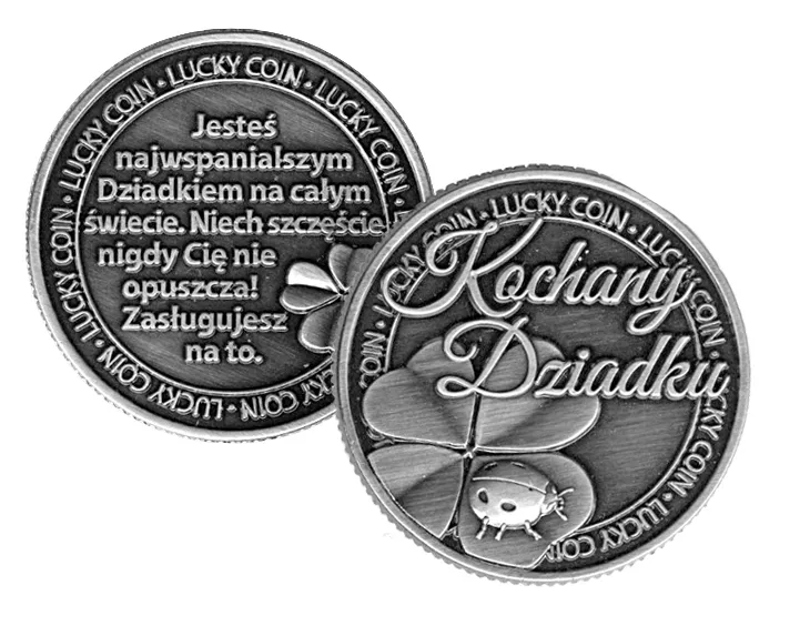 Moneta na szczęście Kukartka - Kochany Dziadku