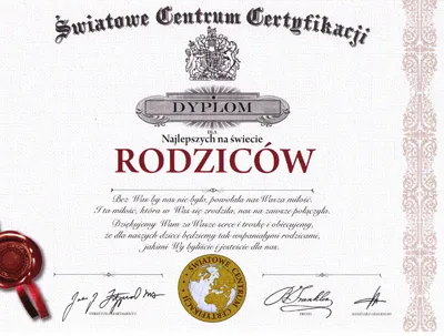 Dyplom - Dla najlepszych Rodziców na świecie