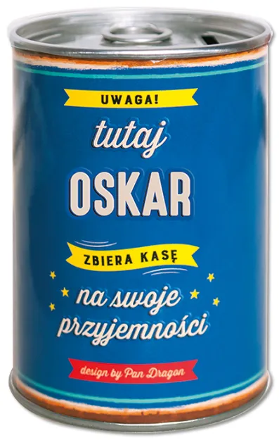 Puszka Skarbonka Vip - Oskar - Uwaga tutaj Oskar zbiera kasę na swoje przyjemności