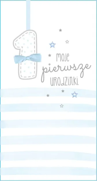 Karnet PM - 1 Moje pierwsze urodzinki (niebieska)