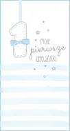 Karnet PM - 1 Moje pierwsze urodzinki (niebieska)