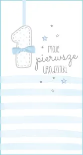 Karnet PM - 1 Moje pierwsze urodzinki (niebieska)