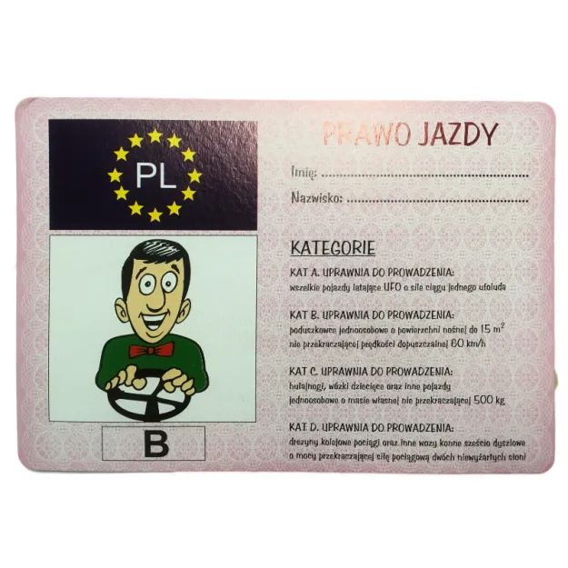 Dyplom - Prawo jazdy dla Mężczyzny. Znaki drogowe - historyjka.