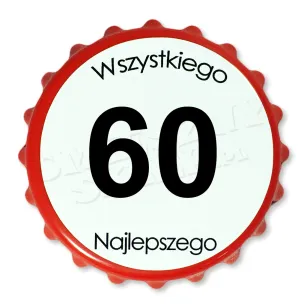Otwieracz urodzinowy kapsel pl - 60 Wszystkiego najlepszego