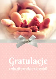 Karnet 3D z życzeniami - Gratulacje z okazji narodzin córeczki!