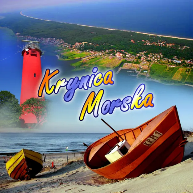 Poduszka obustronna, duża - Krynica Morska / Pamiątka znad morza