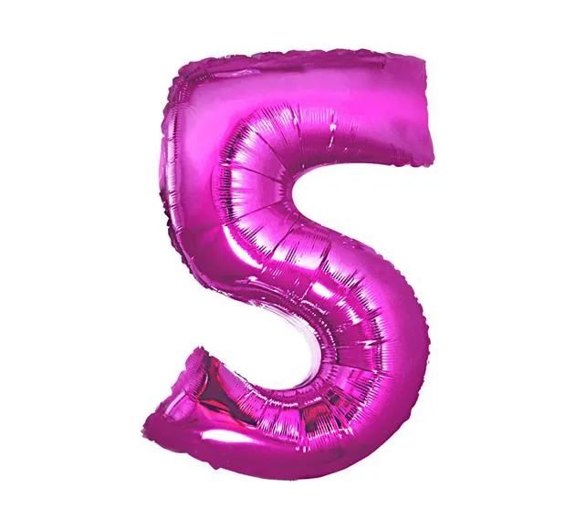 Balon foliowy - 5 różowy (duży - 85 cm)