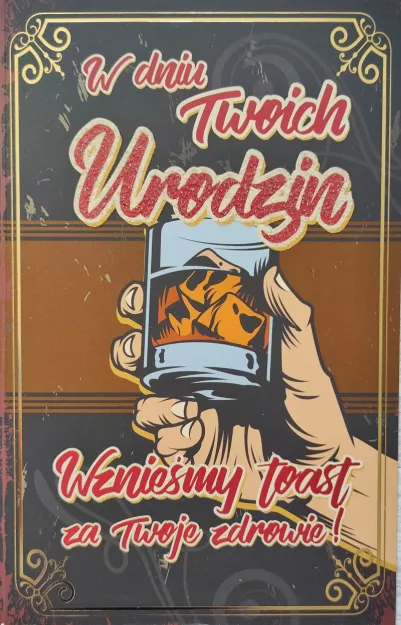 Karnet 2K - W dniu Twoich Urodzin. Wznieśmy toast za Twoje zdrowie!