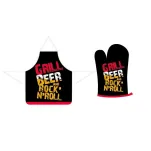 Kpl. Fartuch + rękawica - Grill beer and rock'n'roll - 2