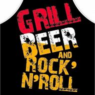Kpl. Fartuch + rękawica - Grill beer and rock'n'roll