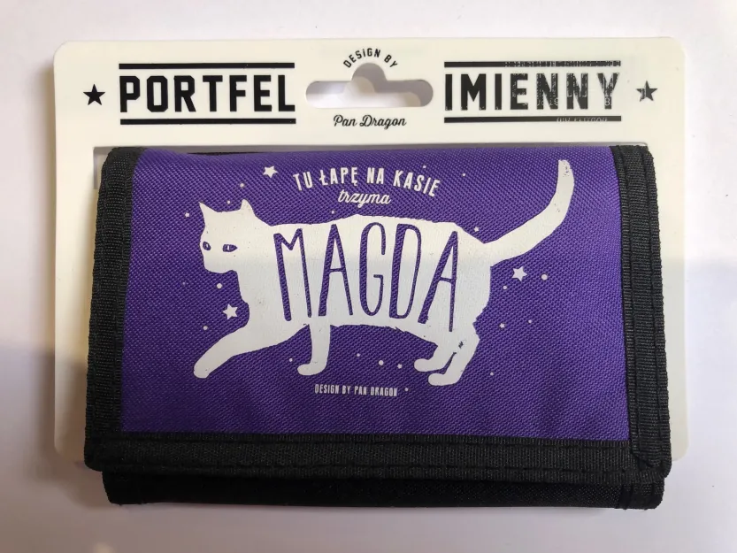Portfel imienny - Magda tu łapę na kasie trzyma