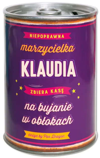 Puszka Skarbonka Vip - Klaudia - Niepoprawna marzycielka Klaudia zbiera kasę na bujanie w obłokach