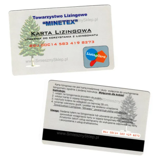 Śmieszne dokumenty - Karta lizingowa Minetex