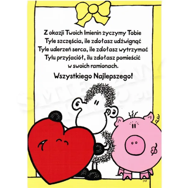 Kartka Sheepworld - Z okazji Twoich Imienin życzymy Tobie ... wszystkiego najlepszego!