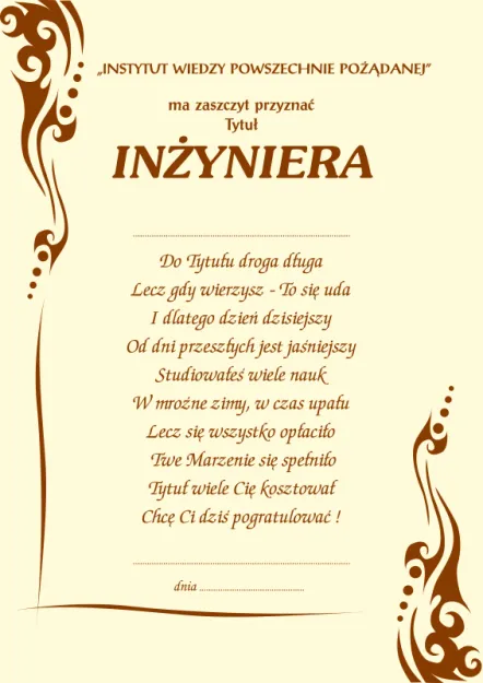Dyplom - Inżyniera
