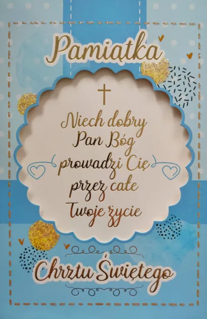 Karnet 6K - Ramka na zdjęcie - Pamiątka Chrztu Świętego