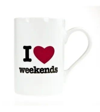 Kubek Kukartka - I love weekends / i don't love mondays (kocham weekendy / nie kocham poniedziałków)