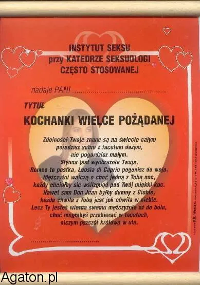 Dyplom - Kochanki wielce porządane