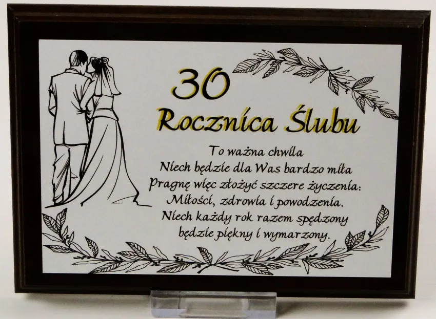 Dyplom na drewnie - 30 Rocznica Ślubu
