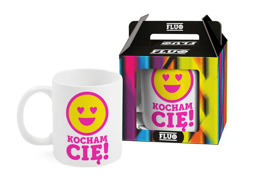 Kubek Fluo - Kocham Cię!