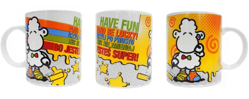 Kubek Sheepworld - Have fun and be lucky! Czyli po prostu nic nie zmieniaj bo jesteś super!
