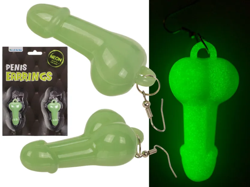 Kolczyki peniski - Fluorescencyjne - świecące w nocy