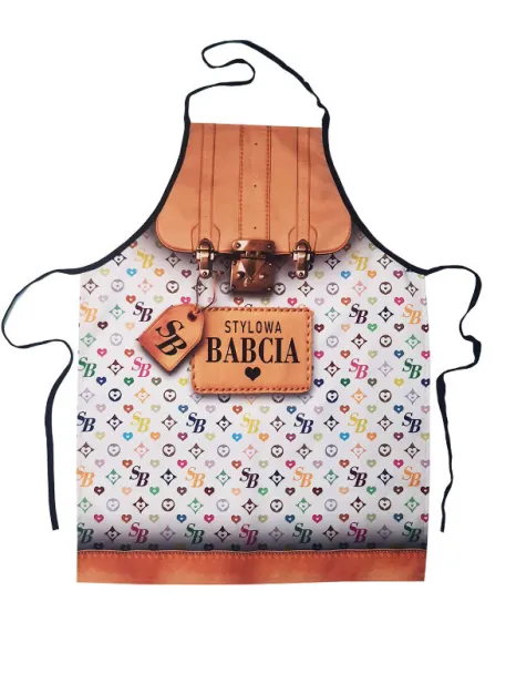 Fartuch premium - Stylowa Babcia (wzory SB, białe tło)