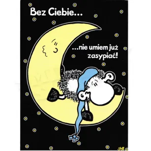 Kartka Sheepworld - Bez Ciebie nie umiem już zasypiać.