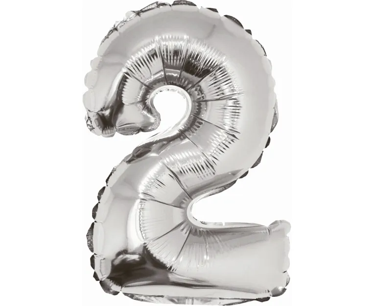 Balon foliowy - 2 srebrny (duży - 80 cm) - na hel