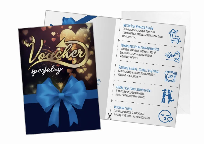 Kartka C5 - Voucher specjalny dla cudownego męża