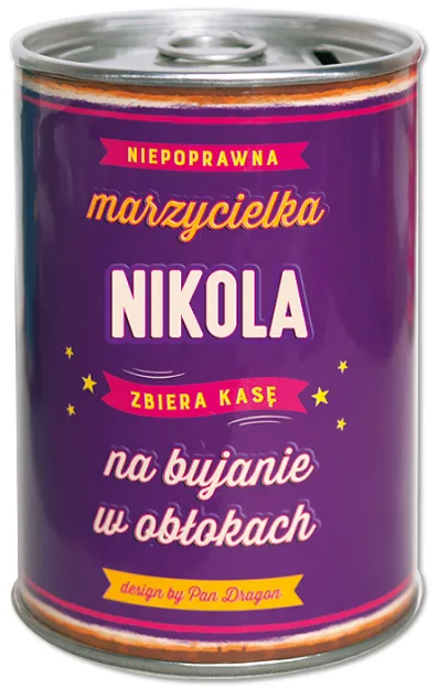 Puszka Skarbonka Vip - Nikola - Niepoprawna marzycielka Nikola zbiera kasę na bujanie w obłokach