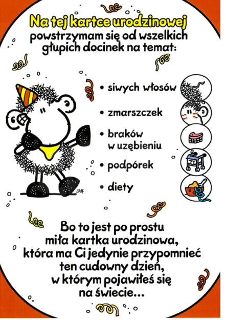 Karnet Sheepworld - Na tej kartce urodzinowej powstrzymam się od wszelkich głupich docinek...
