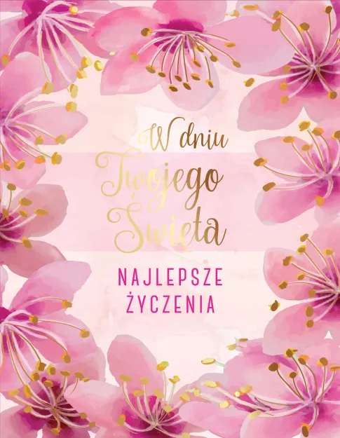 Torebka Kukartka M - W dniu Twojego Święta. Najlepsze życzenia.