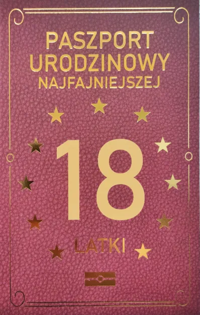 Karnet paszport - Urodzinowy najfajniejszej 18 latki