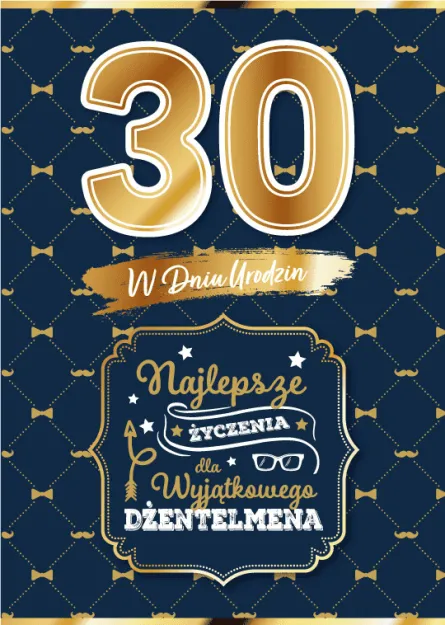 Karnet 3D z życzeniami - 30. W dniu urodzin. Najlepsze życzenia.