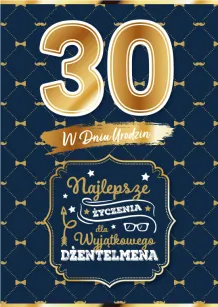 Karnet 3D z życzeniami - 30. W dniu urodzin. Najlepsze życzenia.