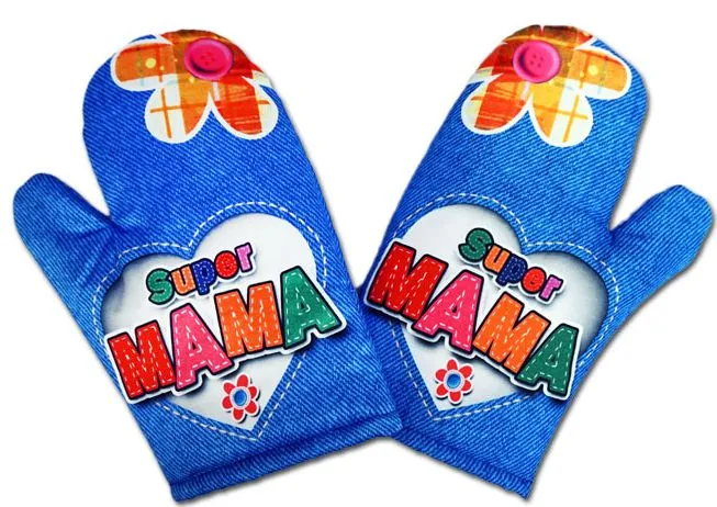 Rękawica kuchenna - Super Mama (niebieska)