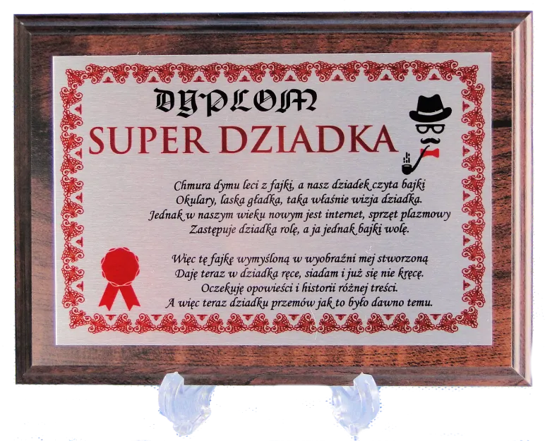 Dyplom na drewnie - Super Dziadka