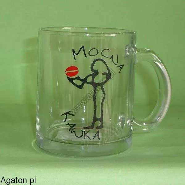 Kubek szklany - mocna kawa - wyprzedaż