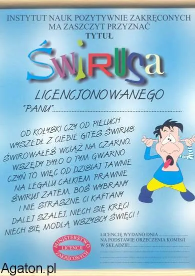 Dyplom - Tytuł świrusa licencjowanego
