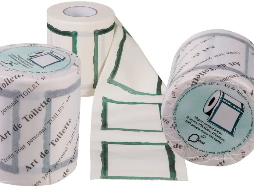 Papier toaletowy - Niebieska ramka. Zrób to sam.
