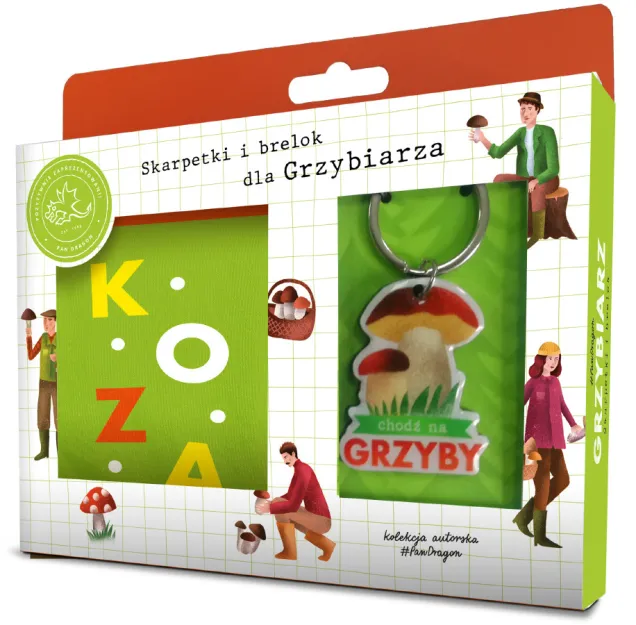 Skarpetki + brelok Porys - Chodź na grzyby