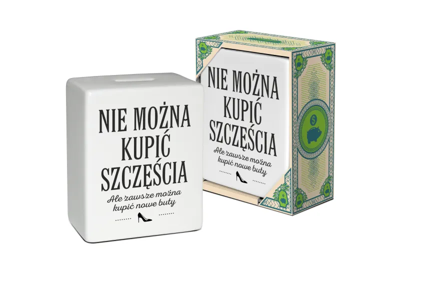 Skarbonka kostka - Nie można kupić szczęścia, ale zawsze można kupić nowe buty