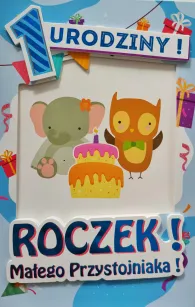 Karnet 6K - Ramka na zdjęcie - 1 urodziny! Roczek! Małego Przystojniaka!