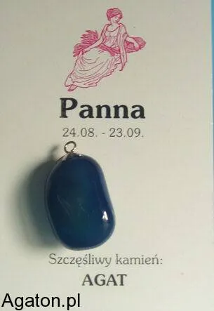 PANNA - szczęśliwy kamień zodiaku z zawieszką - AGAT