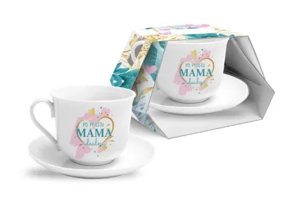 Mega filiżanka + spodek - Po prostu Mama idealna
