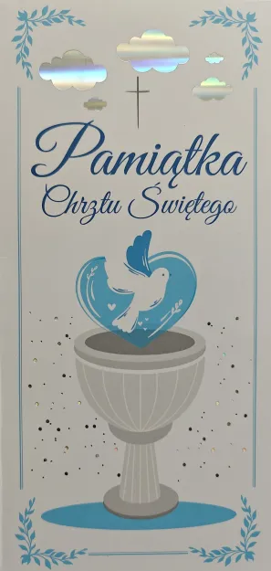 Karnet SE - Pamiątka Chrztu Świętego (niebieska)