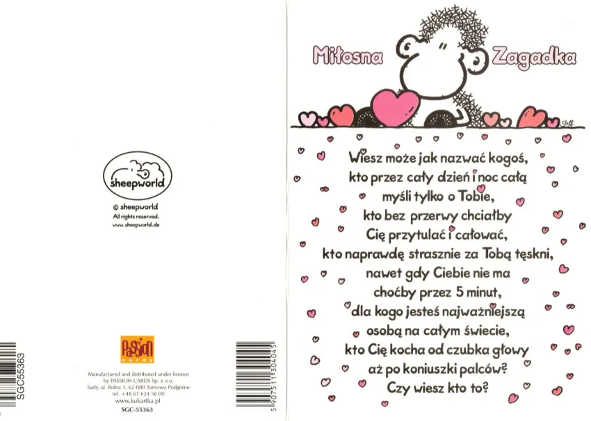 Karnet Sheepworld - Miłosna zagadka