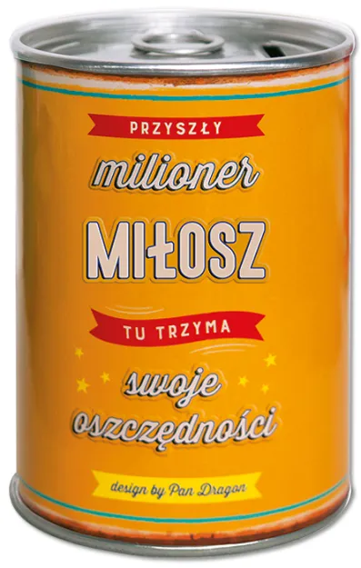 Puszka Skarbonka Vip - Miłosz - Przyszły milioner Miłosz tu trzyma swoje oszczędności