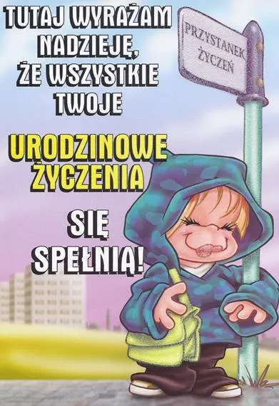 Karnet C5 - Przystanek życzeń. Tutaj wyrażam nadzieję, że wszystkie twoje urodzinowe życzenia się spełnią!